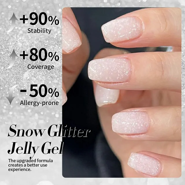 Born Pretty White Snow Glitter Jelly Gel Polish (15ml) Born Pretty White Snow Glitter Jelly Gel Polish (15ml)
