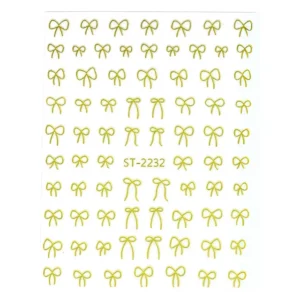 Gold Bow Tie Nail Art Sticker Sheet (st-2232)
