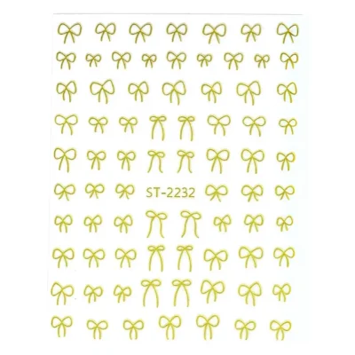 Gold Bow Tie Nail Art Sticker Sheet (st-2232)
