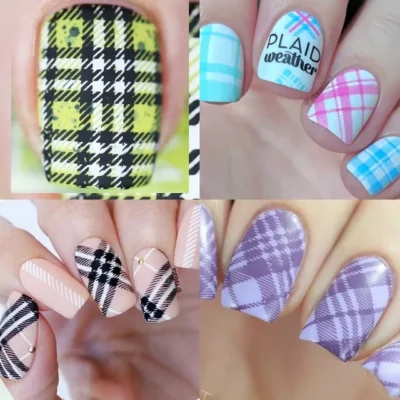 Checks, Waves And French Tip Large Nail Art Stamping Plate