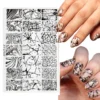 Marble Crackle And Swirl Pattern Nail Art Stamping Plate