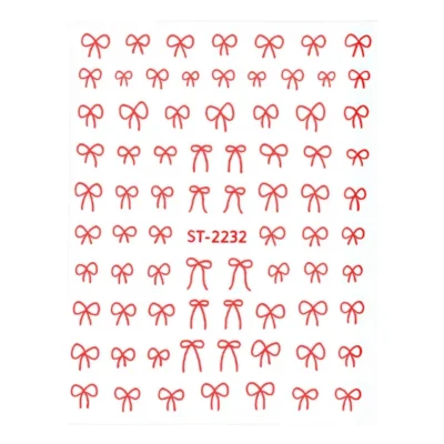 Red Bow Tie Nail Art Sticker Sheet (st-2232)