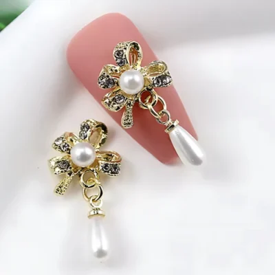 Ribbon Bow Nail Charms (pack Of 2pc)