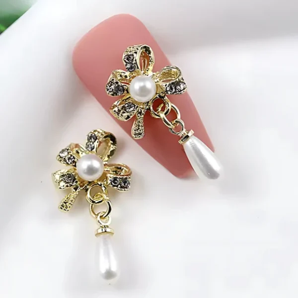 Ribbon Bow Nail Charms (pack Of 2pc)