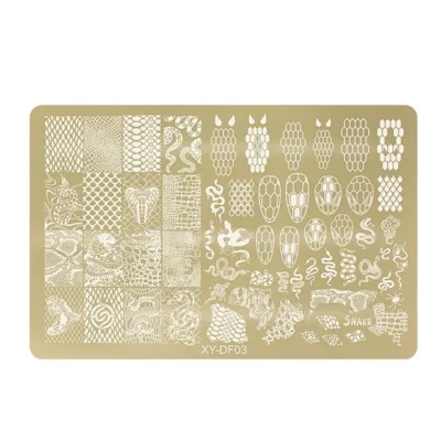Snake And Brand Design Gold Large Stamping Plate
