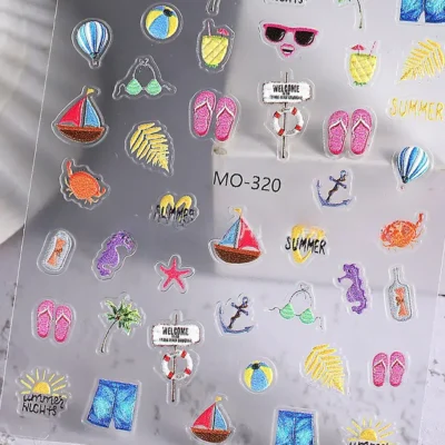 3d Beach Themed Nail Stickers (mo-320)