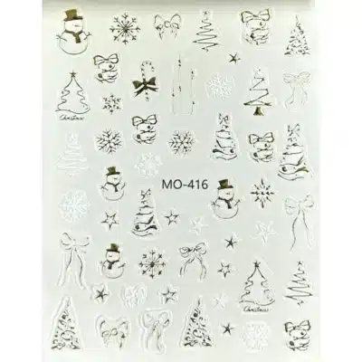 Christmas 3d Nail Stickers With Golden Accents (mo-416)