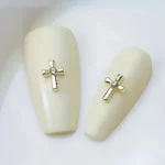 Gold Cross Nail Charms (Pack Of 2 Pcs)