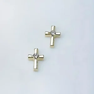 Gold Cross Nail Charms (Pack Of 2 Pcs)
