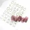 Metallic Gold Chrome Heart And Abstract Lines 5d Nail Stickers (mo-153)