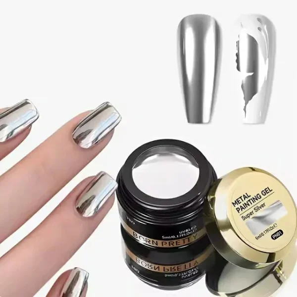 Born Pretty Pro Painting Gel (12 Colors) - Super Silver