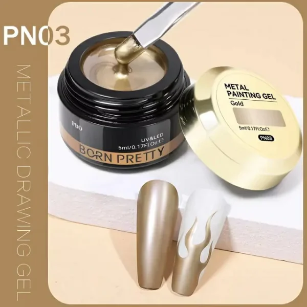 Born Pretty Pro Painting Gel (12 Colors) - Gold