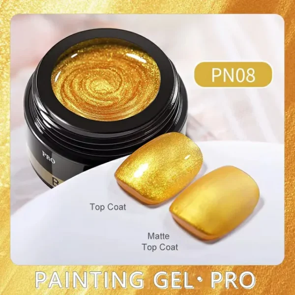 Born Pretty Pro Painting Gel (12 Colors) - Gold Glitter