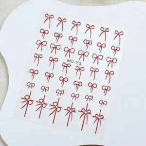 Red 3d Bow Nail Stickers (mo-195)