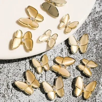 Gold Butterfly Nail Charms