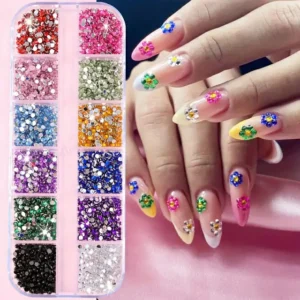 Multi Color Rhinestones Grid (random Color)