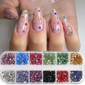 Multi Color Rhinestones Grid (random Color)