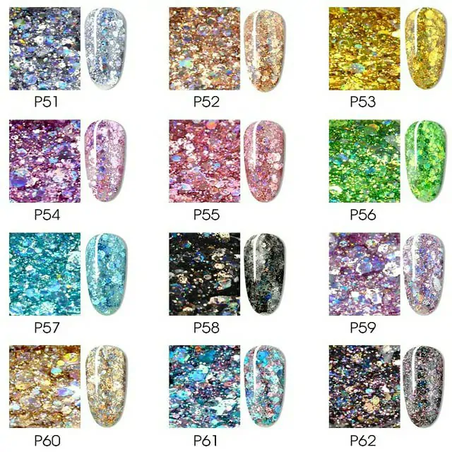 Venalisa Shaped Sequins Gel Pots (set Of 12) Venalisa Shaped Sequins Gel Pots (set Of 12)