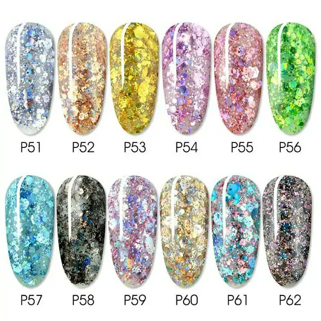 Venalisa Shaped Sequins Gel Pots (set Of 12) Venalisa Shaped Sequins Gel Pots (set Of 12)