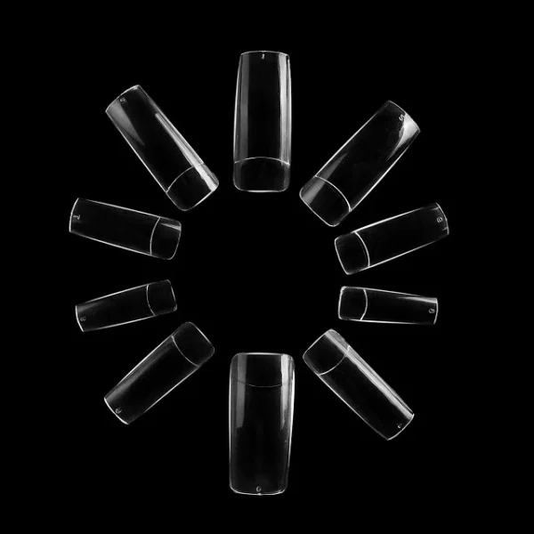 Half Cover Extension Nail Tips (Pack Of 500 Pcs) - Transparent / Clear