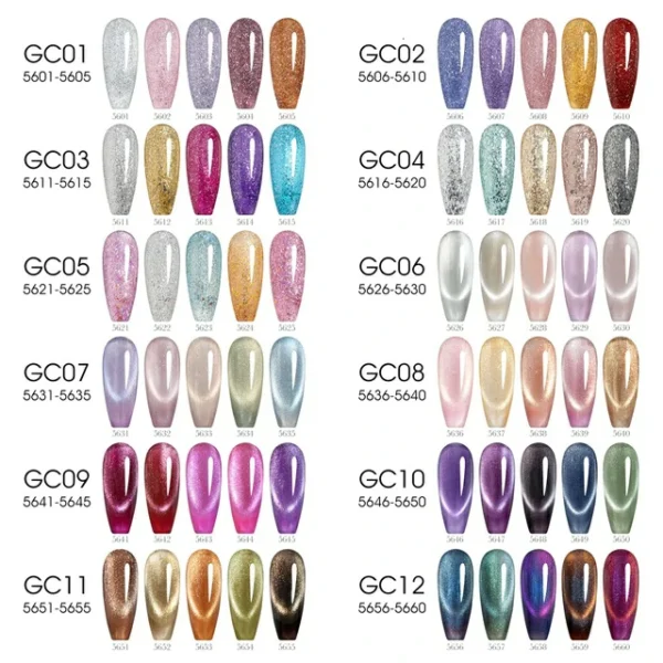 Venalisa Glitter & Cat Eye Gel Polish Set (10ml) – TPO & HEMA Free Professional Nail Gel