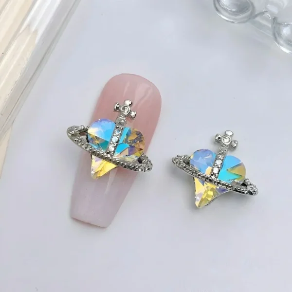 Aurora Crooked Heart Planet Nail Charms