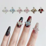 Crooked Heart Planet Nail Charms (4)