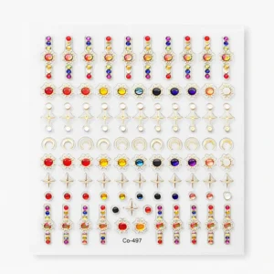 Embossed Gemstones Starry Sky Nail Art 5D Stickers Sheet (Co-497) (2)
