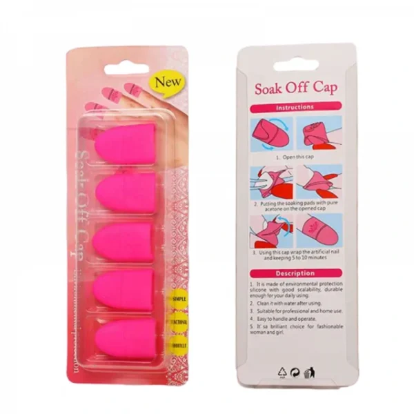 Pink soak off caps packaging and instructions