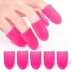 Pink silicone Soak Off Silicon Caps displayed