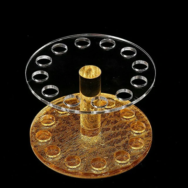 Acrylic Round Brush Holder Stand With 12 Holes1
