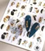Black & Gold Laser Holographic Abstract Face & Fine Letters Nail Stickers (JO-1568) (1)