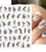 Black & Gold Laser Holographic Botanical Fern Flower & Floral Leaf Nail Stickers (JO-1569) (2)