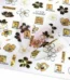 Black & Gold Laser Holographic Sakura Flowers & Texts Nail Stickers (6)