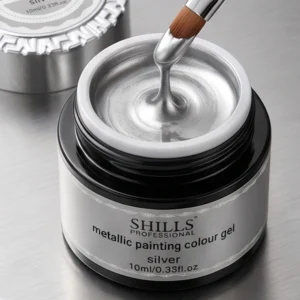 Shills Professional Metallic Painting Color Gel Pots (10ml) (Silver) (1)