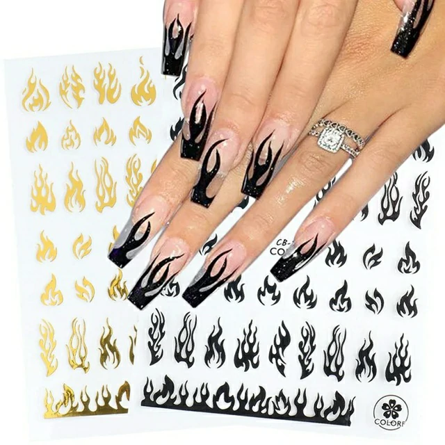 Hot Rod Flames Nail Art Stickers (CB - 205) (1)