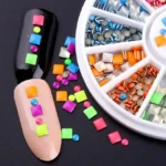 Neon Color Mylar Wheels Square & Circle Shapes (10)