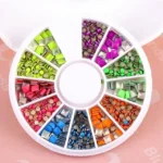 Neon Color Mylar Wheels Square & Circle Shapes (12)