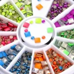 Neon Color Mylar Wheels Square & Circle Shapes (3)