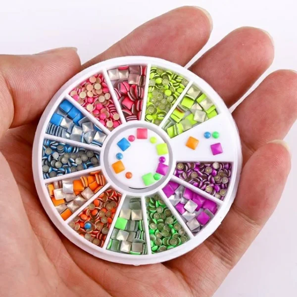 Neon Color Mylar Wheels Square & Circle Shapes (4)