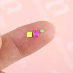 Neon Color Mylar Wheels Square & Circle Shapes (6)