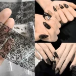 Black Lace Nail Foil Prints (2)