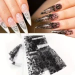 Black Lace Nail Foil Prints (4)